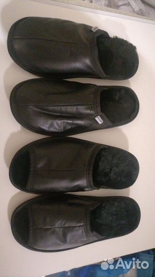 Домашние тапочки мужские кожаные
