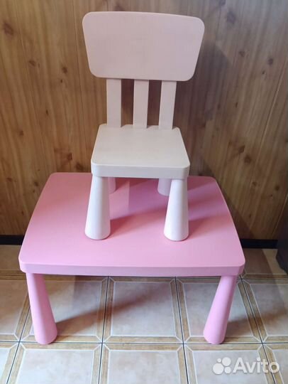 Детский стол и стул икея маммут