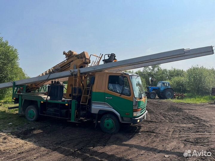 Монтаж опор лэп / Установка электрического столба