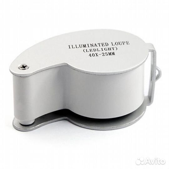 Лупа ювелирная 40х-25мм с подсветкой (2 LED)