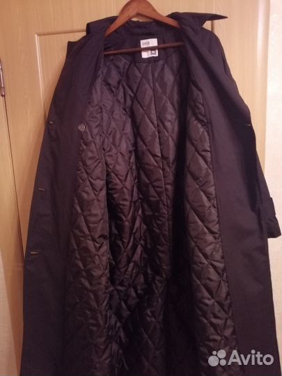 Тренч черный в отличном состоянии утепленный