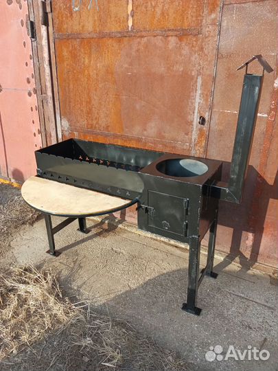 Мангал с печью под казан