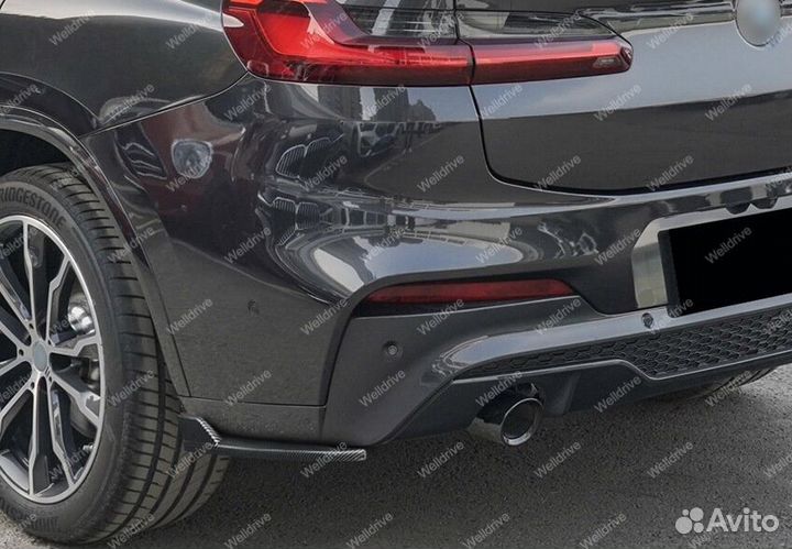 Лезвия под задний бампер BMW X4 G02 дорест M Sport