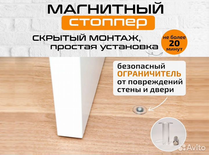 Магнитные ограничители двери, стопперы