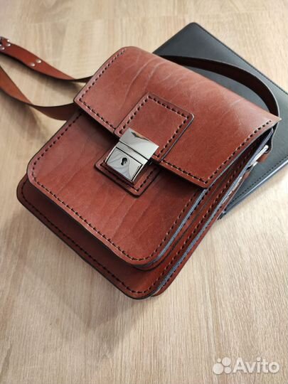 Мужская кожаная сумка через плечо ручной работы