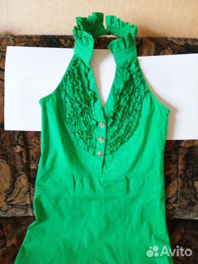 Сарафан летний на стройную девушку,изумруд S