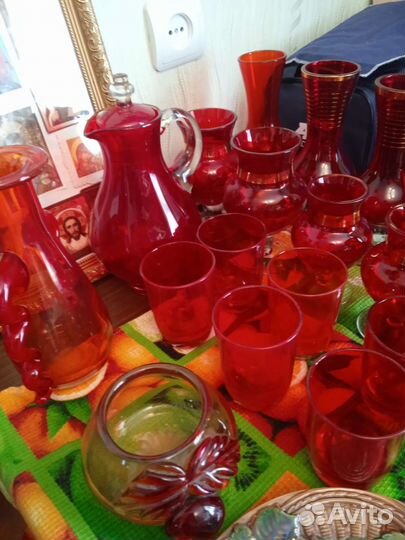 Посуда СССР цветное стекло