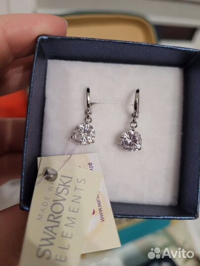 Серьги с кристалами swarovski