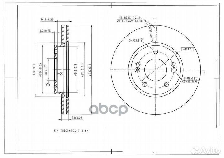Диск тормозной avantech BR3033S avantech