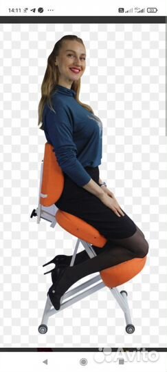 Эргономичный коленный стул со спинкой олимп