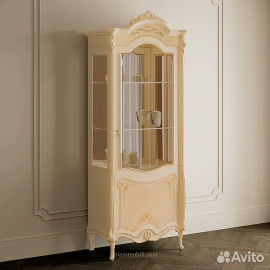 Витрина 1-дверная Престиж беж Миассмебель
