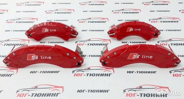 Накладки на суппорта audi Q7 4L красные