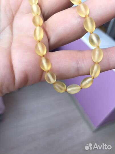 Бусы янтарь