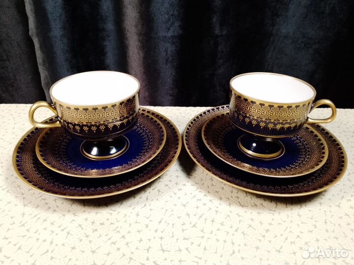 Фарфоровая чайная тройка ГДР 1960-е гг