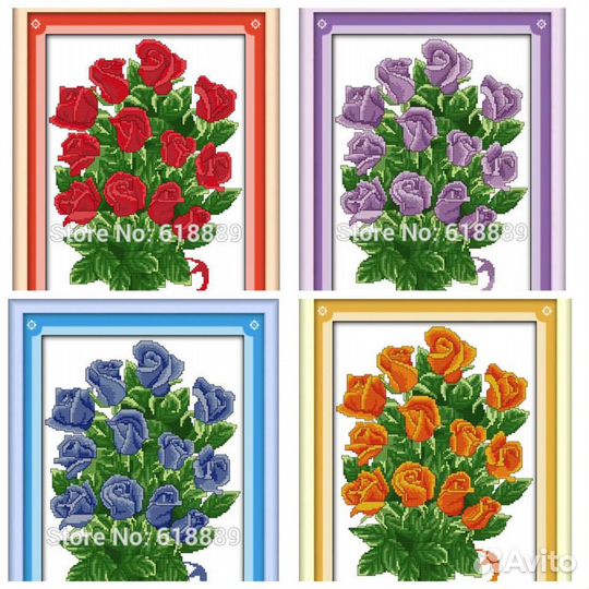 Схемы 17шт Цветные для вышивки крестиком