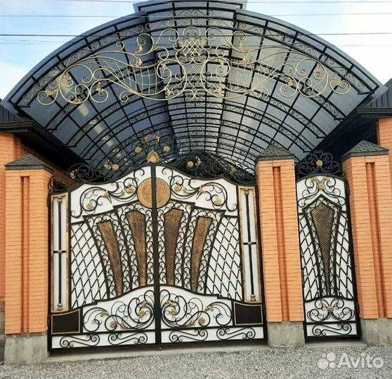 Навесы кованные из поликарбоната