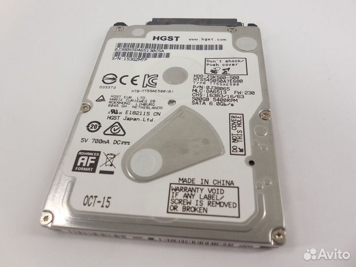 Hgst HTS545050A7E680, 500гб, HDD, SATA III, 2.5