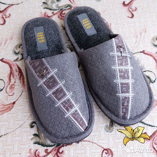 Тапки Effa мужские закрытые. Серые