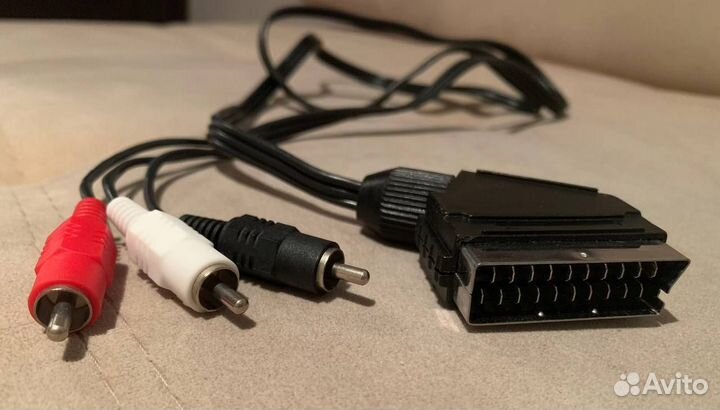 Кабель scart - 3RCA (скарт-тюльпан), 120 см