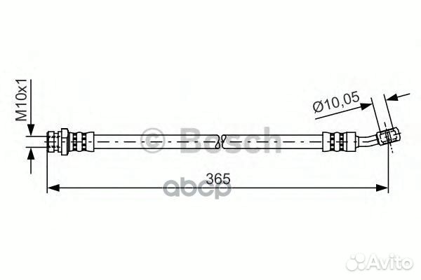 Шланг тормозной зад прав 1987481456 Bosch