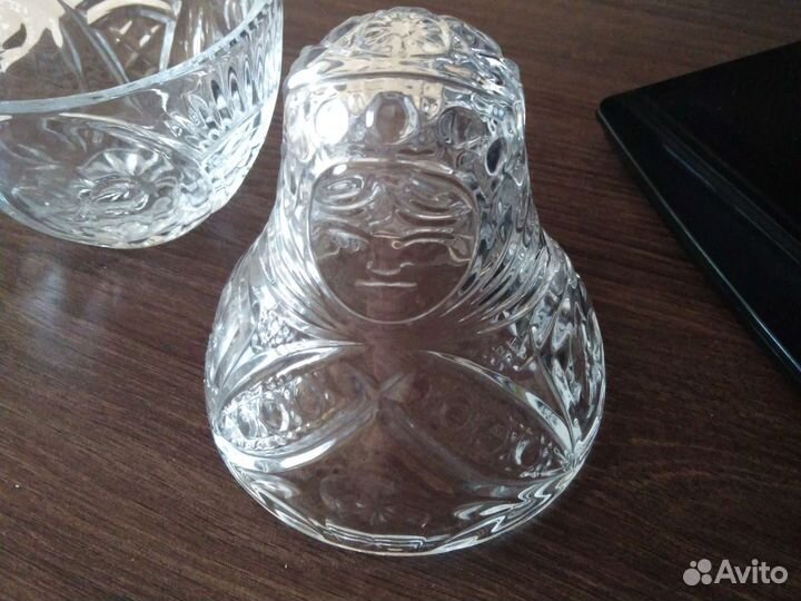 Хрустальная ваза-матрёшка