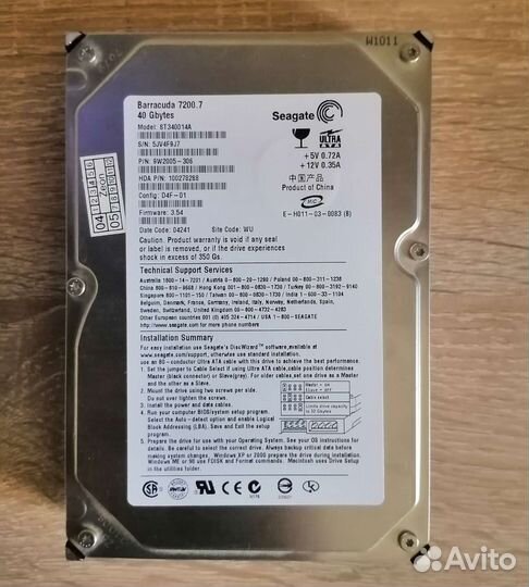 Жесткий диск Seagate 40 Гб