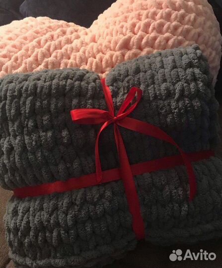 Пледы и шарфы из пряжи Alize Puffy