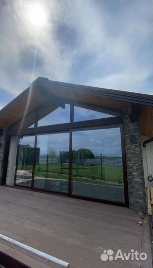 Безрамное остекление фахверков, каркасных домов