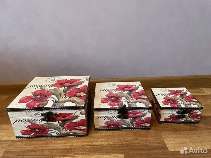 Набор шкатулок 3 шт новый подарочный набор