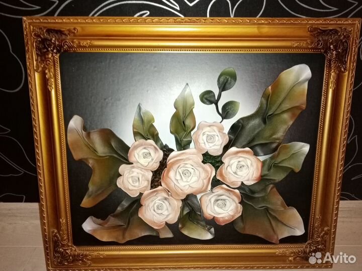 Картина 3D из кожи