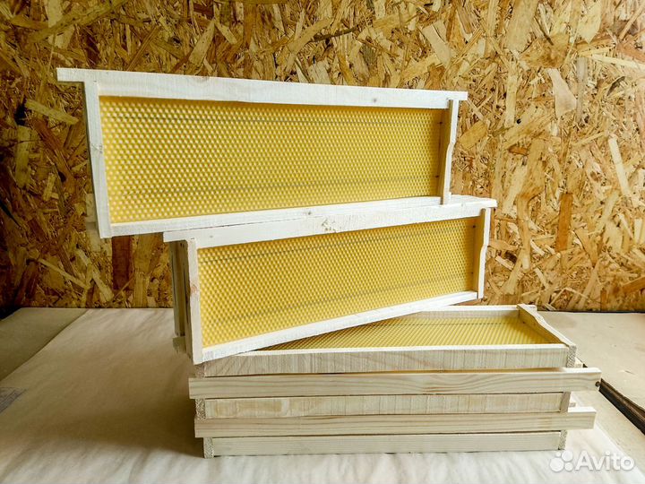 Рамки с вощиной для улья, магазинные,145 мм, Дадан