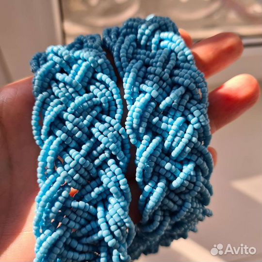 Колье-косичка из бисера ручная работа