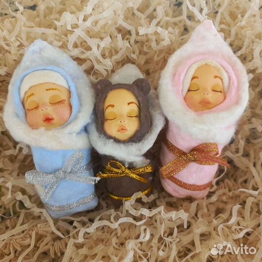 Ватные елочные игрушки