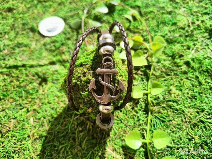 Браслет морской браслет женский, мужской кожаный