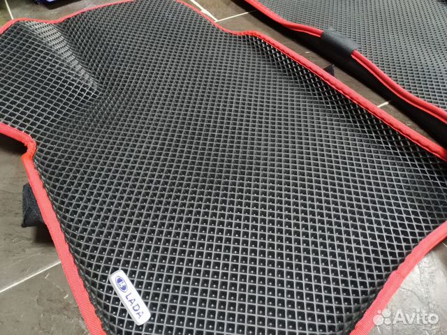 Эва 3d коврики с бортами на гранту красный кант