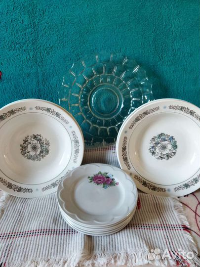 Тарелки, ваза для фруктов СССР