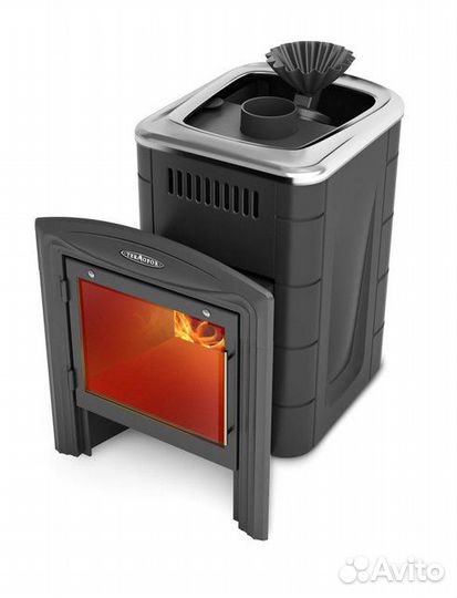 Печь банная Гейзер Мини 2016 Carbon Витра антраци