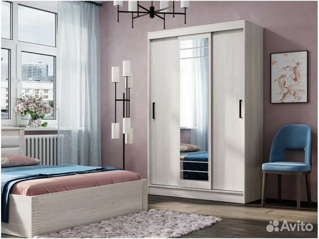 Шкаф-купе Тео шкк-02 ясень белый