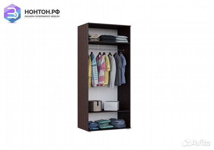 Шкаф 2-х створчатый Ким белый глянец / венге