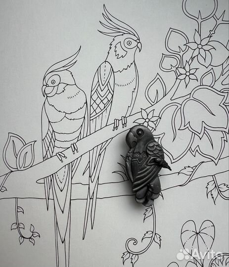 Брошь и серьги Попугай Tortolani