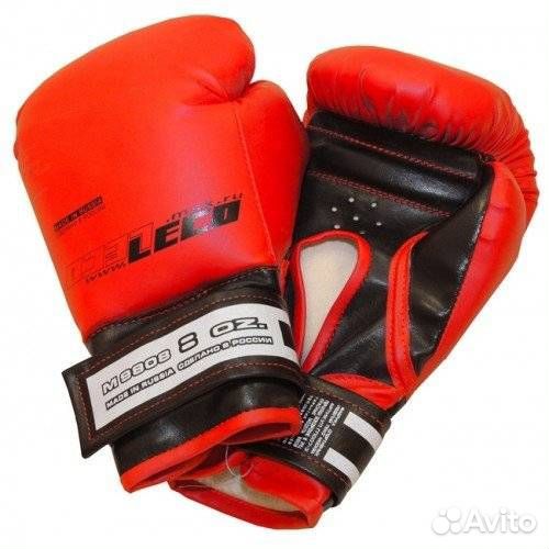Перчатки боксерские леко,8 унц., красный, Т007-3
