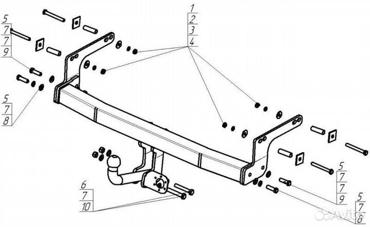 Фаркоп на Рено Дастер с оцинкованным Шаром