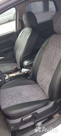 Чехлы Рено Дастер серая алькантара Франт