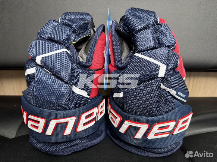 Хоккейные краги Bauer Supreme Mach Blue-Red