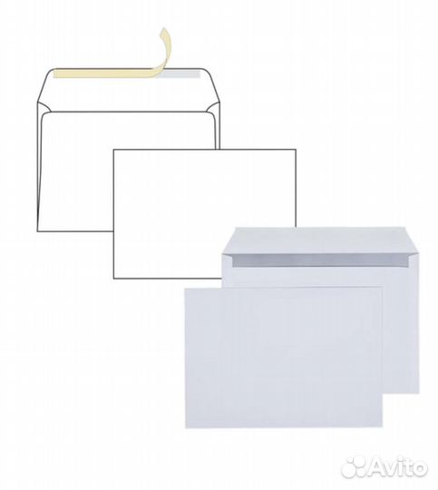 Конверт бумажный, почтовый белый