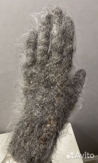 Перчатки пуховые серые