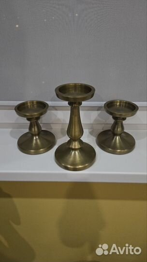Комплект подсвечников IKEA эрсетта (золото)