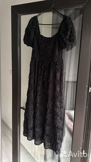 Платье черное миди zara