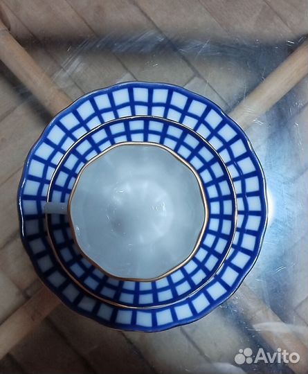 Чашка лфз с двумя блюдцами. Кофейное трио