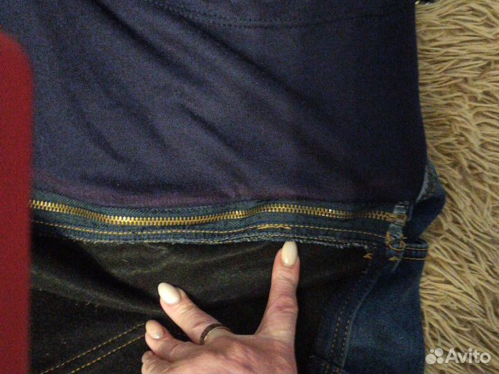 Джинсовый комбинезон для беременных на флисе